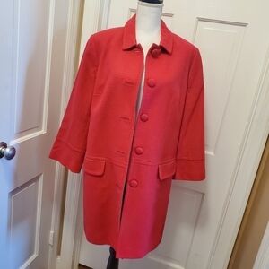 Talbots Fuscia Overcoat Size 14